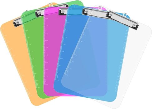 TOTiyea Clipboard Set of 25, 12.5 x 9 Inch Multi Color, Plastic Clipboard with Low Profile Clip, 75 Sheets Capacity, Standard Letter Size in Kuwait