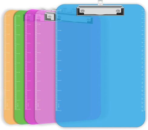 TOTiyea Clipboard Set of 25, 12.5 x 9 Inch Multi Color, Plastic Clipboard with Low Profile Clip, 75 Sheets Capacity, Standard Letter Size in Kuwait