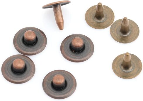 CRAFTMEMORE Solid Brass Jean Rivets, 3/8 Inch, 50 Sets, Washable Denim Fasteners Nipple Rivets in Saudi Arabia