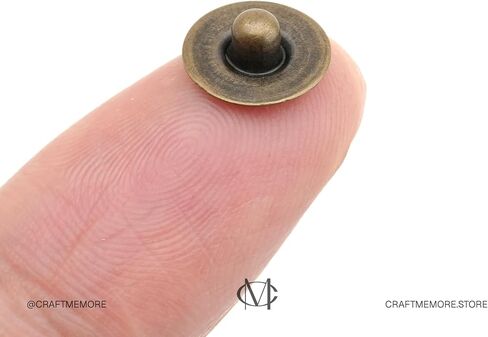 CRAFTMEMORE Solid Brass Jean Rivets, 3/8 Inch, 50 Sets, Washable Denim Fasteners Nipple Rivets in Saudi Arabia