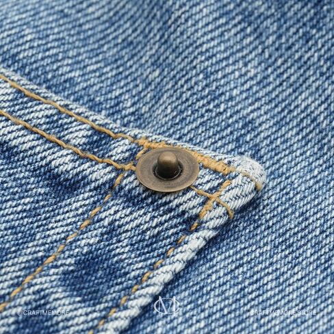 CRAFTMEMORE Solid Brass Jean Rivets, 3/8 Inch, 50 Sets, Washable Denim Fasteners Nipple Rivets in Saudi Arabia
