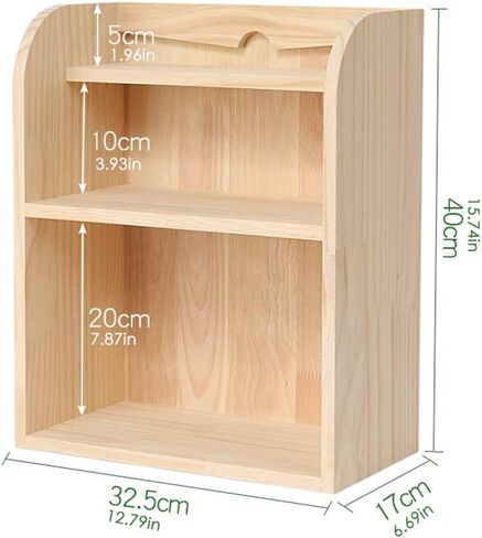 Bookshelf Desktop Bookshelf Small Storage Rack Simple Desk Rack Wood Double-Layer Storage Rack for Book and Magazine File Storage and Storage Bookshelves and Bookcases in Saudi Arabia