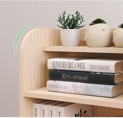 Bookshelf Desktop Bookshelf Small Storage Rack Simple Desk Rack Wood Double-Layer Storage Rack for Book and Magazine File Storage and Storage Bookshelves and Bookcases in Saudi Arabia