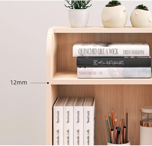 Bookshelf Desktop Bookshelf Small Storage Rack Simple Desk Rack Wood Double-Layer Storage Rack for Book and Magazine File Storage and Storage Bookshelves and Bookcases in Saudi Arabia