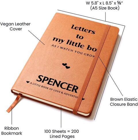 FG Family Gift Mall To My Little Boy Journal with Personalized Name Leather Notebook Journal for Son, Grandson, Boy Mom, Mother Son Journal, Letters To My Son Journal, Happy Birthday Son, Gift For Son from Dad in Saudi Arabia