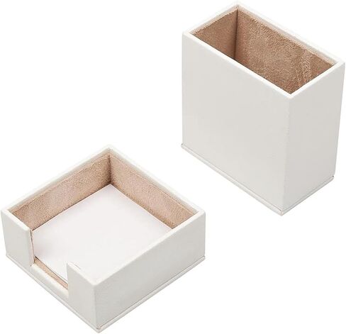 MOOG Leather Double Document Tray - Pen Holder - Note Paper Holder -3 Accessories-Desk Organizer - Office Desk Accessories - Desktop Storage - 3 PCS (Blue) in Saudi Arabia