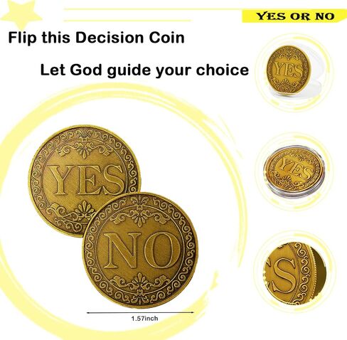 Yes/No Decision Coin – Metal Flip Coin for Choices, Collectibles & Games, Durable & Fun Tool for Everyday Decisions, Gifts & Tabletop Gaming in Saudi Arabia