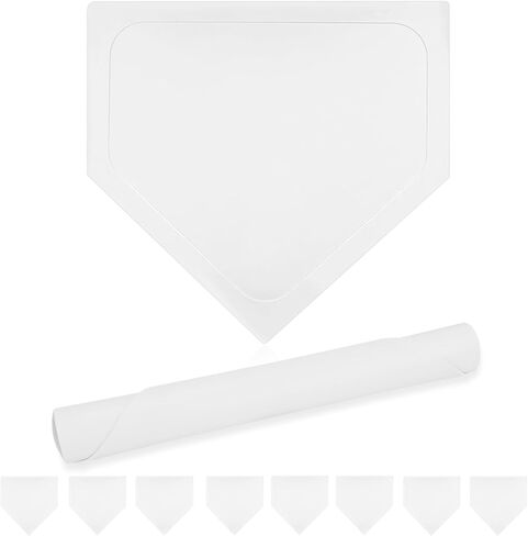 3 Pieces White Baseball Home Plate Rubber Baseball Bases 16 inch Softball Home Plate Kickball Bases Throw Down Home Plate for Kickball Practice Pitching Hitting Training Equipment (3 PCS) in Kuwait