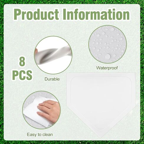 3 Pieces White Baseball Home Plate Rubber Baseball Bases 16 inch Softball Home Plate Kickball Bases Throw Down Home Plate for Kickball Practice Pitching Hitting Training Equipment (3 PCS) in Kuwait