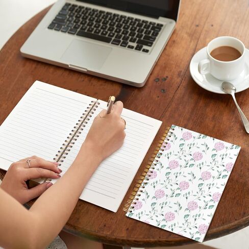 Hydrangea Notebook Journal, Hydrangea Gifts, Blue Notebook Office Supplies, Hardcover Spiral Journal 5.5x8.3 Inch in Kuwait