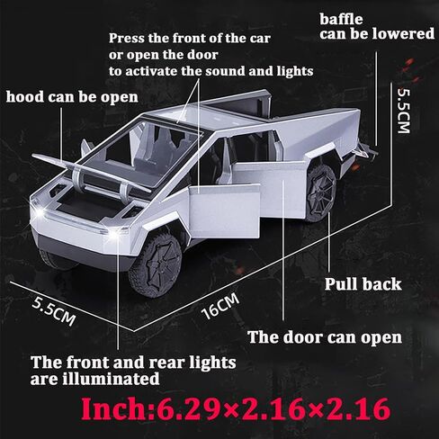 لعبة لعبة للأطفال 1/32 لعبة بيك آب Truck Toy ، سيارة ألعاب الزنك ، والانسحاب ، والأضواء ، وسيارات الألعاب الصوتية ، ونموذج قابل للتحصيل للأطفال الذين تتراوح أعمارهم بين 3 + (شريحة) in Kuwait