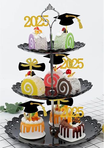 2025 التخرج من القبعات العليا Cupcake ، 48 PCS اختيارات الطعام/المقبلات لزخارف كعكة التخرج المصغرة ، دبلوم ، 2025 ، مجموعة Cap 48 قطعة (06 وردي) in Kuwait