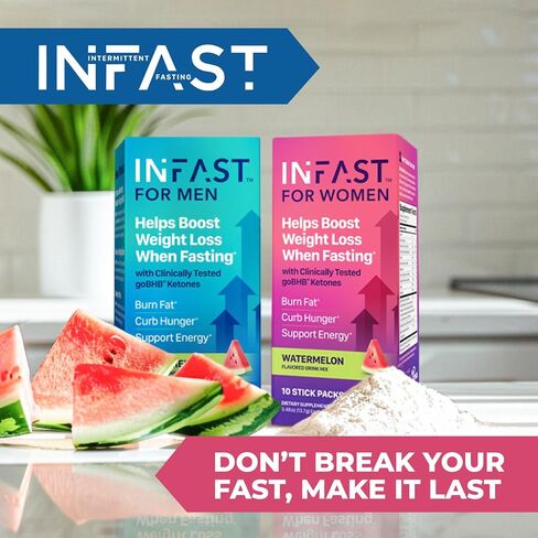 Real Ketones Intermittent Fasting Drink Mix for Women BHB Exogenous Ketones Powder with Fasting Electrolytes & Green Coffee Bean Extract for Energy Focus and Hormonal Balance (Watermelon) - 30ct in Saudi Arabia