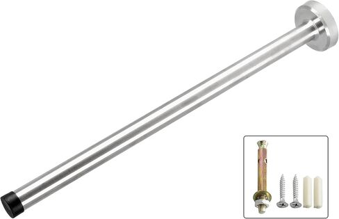 10 Inch Wall Mount Door Stopper, Door Stopper with Rubber Tip, Stainless Steel Sound Dampening Door Stop Bumper Wall Protetor, Brushed Finish with Hardware Screws in Saudi Arabia