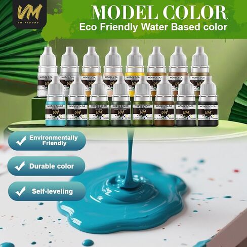 VM Eco-Friendly Water-Based Pigments WWII Armour & Infantry Model Color Set Military Shades Paints For All Diorama/Figures Model Brush Acrylic Colors – 16 Bottles x 5ml (Military Color Set) in Saudi Arabia