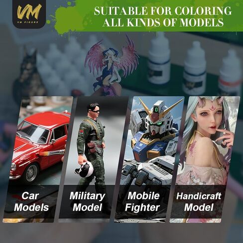 VM Eco-Friendly Water-Based Pigments WWII Armour & Infantry Model Color Set Military Shades Paints For All Diorama/Figures Model Brush Acrylic Colors – 16 Bottles x 5ml (Military Color Set) in Saudi Arabia