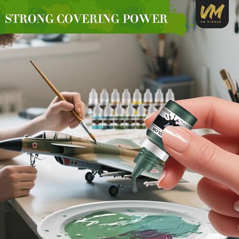 VM Eco-Friendly Water-Based Pigments WWII Armour & Infantry Model Color Set Military Shades Paints For All Diorama/Figures Model Brush Acrylic Colors – 16 Bottles x 5ml (Military Color Set) in Saudi Arabia