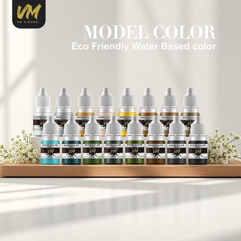 VM Eco-Friendly Water-Based Pigments WWII Armour & Infantry Model Color Set Military Shades Paints For All Diorama/Figures Model Brush Acrylic Colors – 16 Bottles x 5ml (Military Color Set) in Saudi Arabia