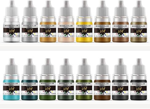VM Eco-Friendly Water-Based Pigments WWII Armour & Infantry Model Color Set Military Shades Paints For All Diorama/Figures Model Brush Acrylic Colors – 16 Bottles x 5ml (Military Color Set) in Saudi Arabia