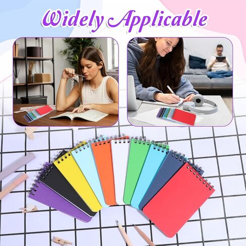 simarro 10 Pack Pocket Notebooks, 3x5 Inch Spiral Notepads, Small Mini Memo Shorthand Notepads with Color Cover for Office, School, College, Travel Mini Spiral Memo Notepad, Shorthand Notepad in Saudi Arabia