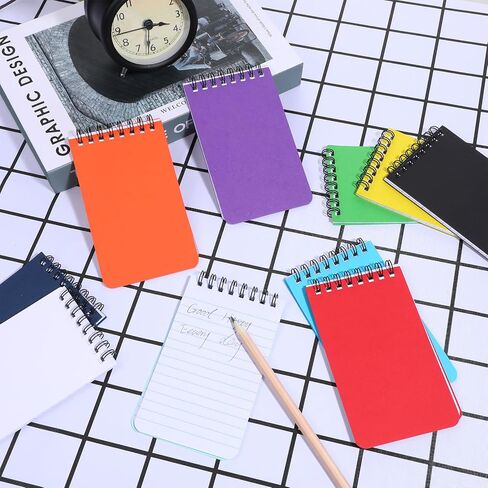 simarro 10 Pack Pocket Notebooks, 3x5 Inch Spiral Notepads, Small Mini Memo Shorthand Notepads with Color Cover for Office, School, College, Travel Mini Spiral Memo Notepad, Shorthand Notepad in Saudi Arabia
