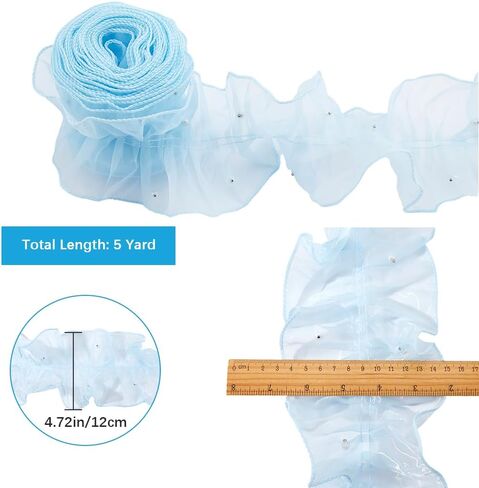 Gorgecraft 5 ياردة من الدانتيل الدانتيل أكوام عضوية Tulle tulle مطالبة النسيج حافة الدانتيل in Saudi Arabia