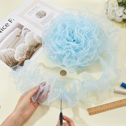 Gorgecraft 5 ياردة من الدانتيل الدانتيل أكوام عضوية Tulle tulle مطالبة النسيج حافة الدانتيل in Saudi Arabia