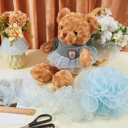 Gorgecraft 5 ياردة من الدانتيل الدانتيل أكوام عضوية Tulle tulle مطالبة النسيج حافة الدانتيل in Saudi Arabia
