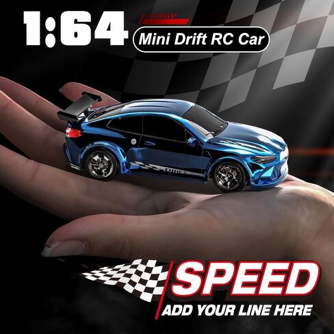 Mini RC Drift Car with Lights, 1:64 4WD 2.4GHz Remote Control Car for Kids Adults (Black) in Saudi Arabia