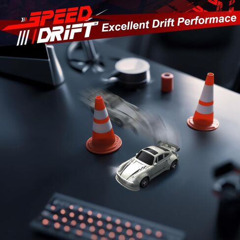 Mini RC Drift Car with Lights, 1:64 4WD 2.4GHz Remote Control Car for Kids Adults (Black) in Saudi Arabia
