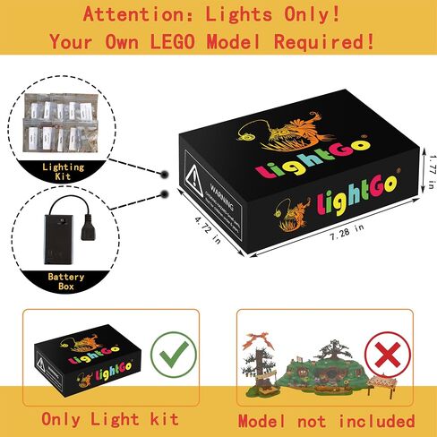 LightGo LED Kit for The Lord of The Rings The Shire Compatible with Lego 10354 Bag End Hobbit House | Lighting Only- Bricks Set Not Included (Remote Version) in Kuwait