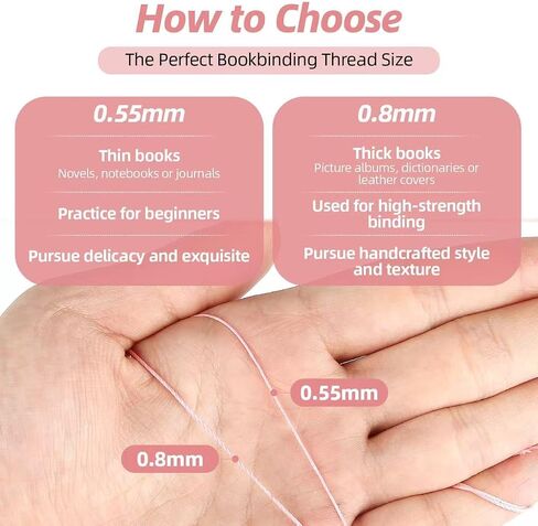 Natural Waxed Thread, 0.55mm/0.8mm, Wax Thread for Handcrafted Wrapping, Sewing, Bookbinding, Leather Threads, Beginners Craft DIY, Hemp Cord (Rose/Lilac/Mauve, 0.55mm/33 Yards) in Saudi Arabia