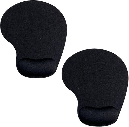 Mouse Pad with Wrist Support, Ergonomic Mouse Pads with Memory Foam Wrist Rest, Easy Typing Pain Relief, Comfortable Home Office Computer Wrist Support Pads for Working Studying Gaming, Black, 2 Pack in Kuwait