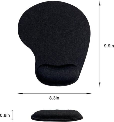 Mouse Pad with Wrist Support, Ergonomic Mouse Pads with Memory Foam Wrist Rest, Easy Typing Pain Relief, Comfortable Home Office Computer Wrist Support Pads for Working Studying Gaming, Black, 2 Pack in Kuwait