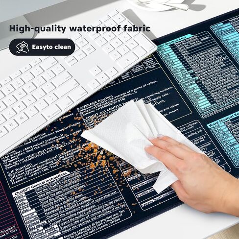 QSSRWNAO Excel Cheat Sheet Mouse Pad, Large Desk Mat for Keyboard and Mouse, Waterproof Extended Gaming Mousepad,Non-Slip Office & Gaming Keyboard Pad (Common Office Software) in Saudi Arabia