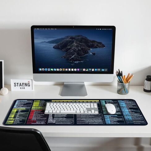 QSSRWNAO Excel Cheat Sheet Mouse Pad, Large Desk Mat for Keyboard and Mouse, Waterproof Extended Gaming Mousepad,Non-Slip Office & Gaming Keyboard Pad (Common Office Software) in Saudi Arabia