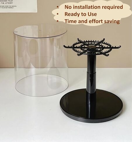 Rotating Clear Display Case for Large Doll Keychains, Display Stand for Plush Dolls, Storage Box for Dolls, Dust and Moisture Proof, All-Round Display, Figurines (NO Dolls) (White) in Saudi Arabia