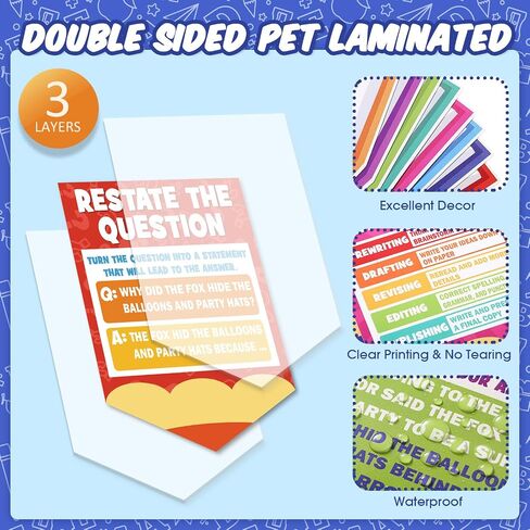Races Writing Strategy Poster for Classroom Writing Classroom Decorations Bulletin Board Set for Teaching Supplies Elementary Middle School Home Wall Decor(Pastel) in Saudi Arabia