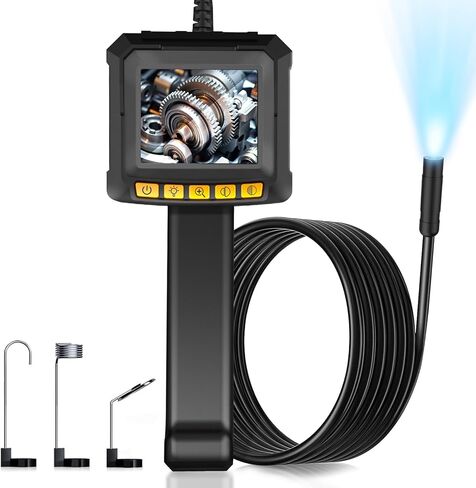 كاميرا المنظار مع الضوء، Moman EOM1 Borescope مع 8 مصابيح LED قابلة للتعديل 9.84 قدم كابل ثعبان شبه صلب IP67 مقاوم للماء، كاميرا فحص الأنابيب 3 محولات لهاتف iPhone iPad iOS Android in Kuwait