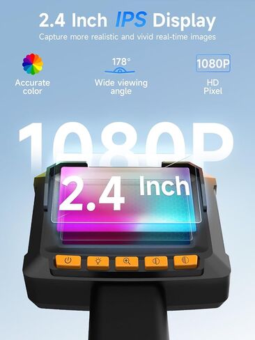 كاميرا المنظار مع الضوء، Moman EOM1 Borescope مع 8 مصابيح LED قابلة للتعديل 9.84 قدم كابل ثعبان شبه صلب IP67 مقاوم للماء، كاميرا فحص الأنابيب 3 محولات لهاتف iPhone iPad iOS Android in Kuwait