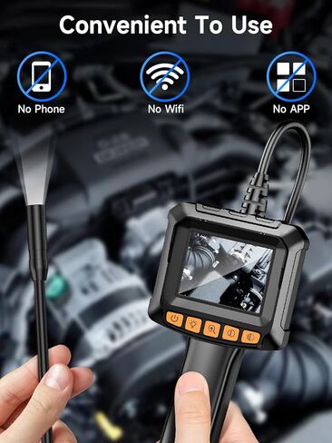 كاميرا المنظار مع الضوء، Moman EOM1 Borescope مع 8 مصابيح LED قابلة للتعديل 9.84 قدم كابل ثعبان شبه صلب IP67 مقاوم للماء، كاميرا فحص الأنابيب 3 محولات لهاتف iPhone iPad iOS Android in Kuwait