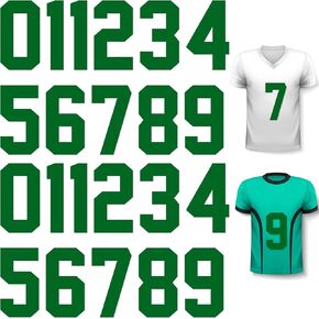 22 Pieces Iron on Numbers T Shirt Heat Transfer Numbers 0 to 9 Jersey Numbers Soft Iron on Numbers for Team Uniform Sports T Shirt Football Basketball Baseball (Green,8 Inch)
