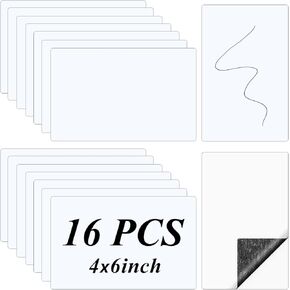 Ira Pollitt 16 Dry Erase Sticky Notes 4x6inch Reusable Small Blank Whiteboard Stickers Blank Whiteboard Stickers Self Adhesive Mini Sticky Notes Great for Reminders, Labels, Lists