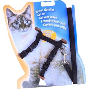 Mikikit Pet Safety Harness for Cats Escape Kitten Collar Adjustable Rope Nylon Metal Leash