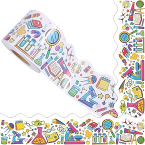 69ft Science Bulletin Board Borders - Science Lab Classroom Decor, Back to School Classroom Bulletin Board Decorations, Home Office Door Wall Chalkboard Decor Supplies