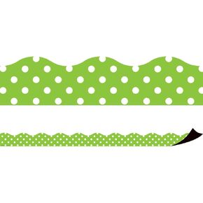 Teacher Created Resources Lime/Polka Dots Magnet Border