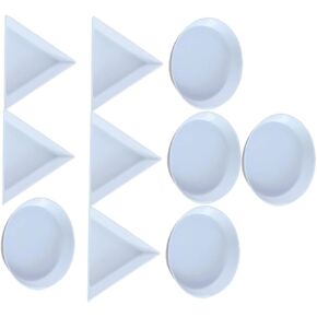 jojofuny 10Pcs Plastic Watercolor Palette Round Triangle Paint Trays for Art Students DIY Craft Projects Durable and Sanitary Oil Painting Mixing Trays