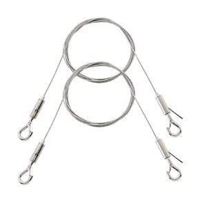 Home Master Hardware صورة معلقة سلك معلق ، 2 PCS مرآة إطار Kit 2M x1.5mm حبل الفولاذ المقاوم للصدأ الشاق للخدمة الشاقة للمعلقين ، المرايا ، مصباح خفيف ، امسك حتى 44 رطلاً