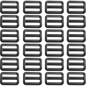 pson 40PCS 1.5 Inch Plastic Slider Tri-glide Button, Webbing Strap Tri Glide, Black Adjustable Buckle Fastener for DIY, Sewing, Craft