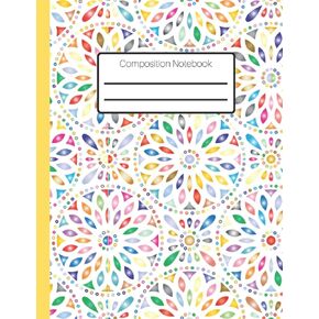 Composition Notebook:A Fun Bright Colour Patterned College Ruled Lined Journal. 8.5 x 11: College Ruled Blank Lined Notebook for Teens Kids Students Adults. Home School or College use